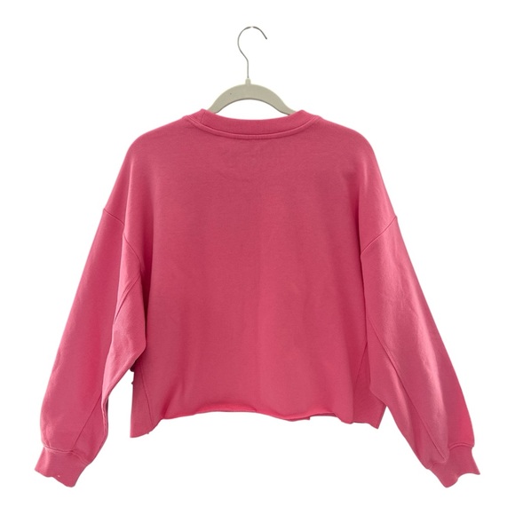 Forever 21 Plus Barbie Cropped Sweatshirt Pink Crewneck + Barbie Keychain - Picture 2 of 11